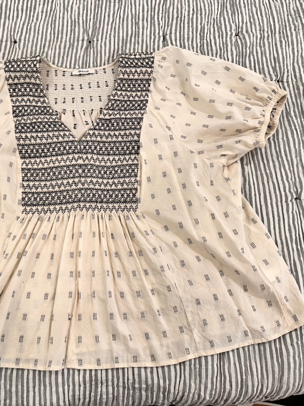 Madewell plus size 2X embroidered yoke top